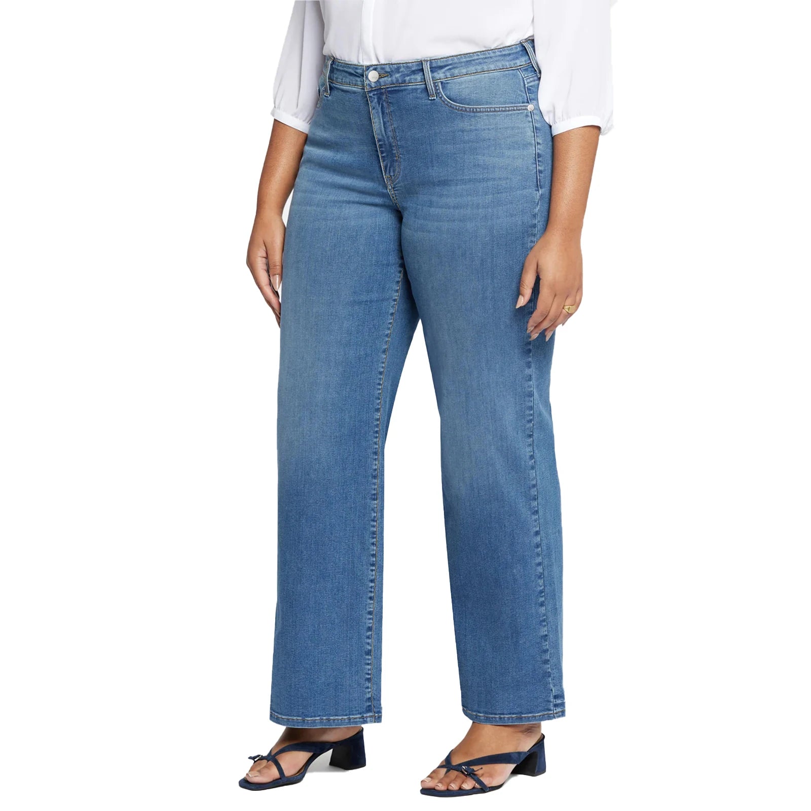 Women's Plus Size Light Blue Wide Leg Jeans