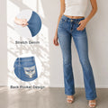 BQB Women's Stretch Bootcut Jeans with Embroidered Back Pockets