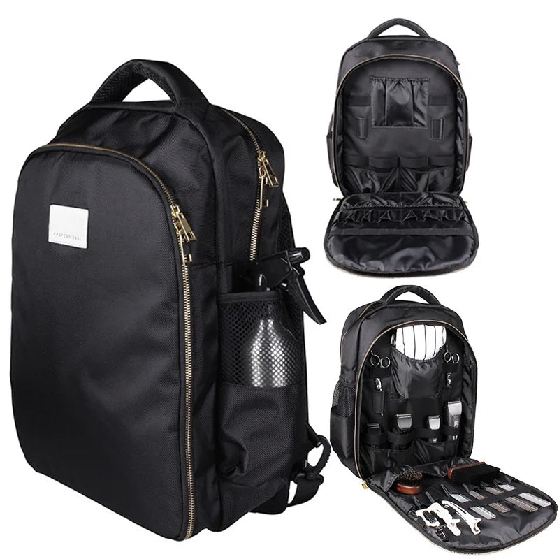 Professional Hair Stylist Tool Backpack - Black