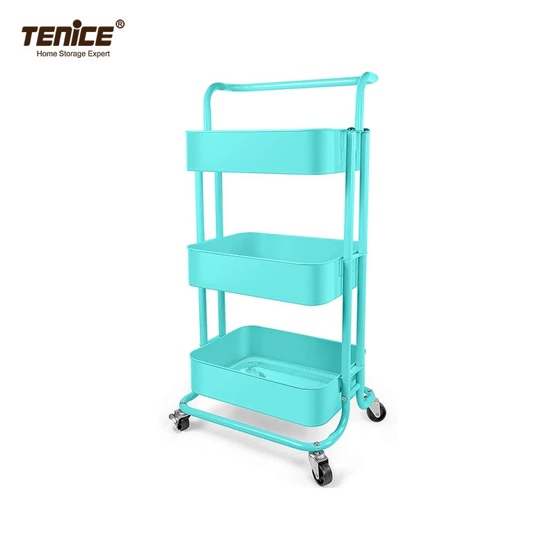 3-Tier Metal Rolling Utility Cart