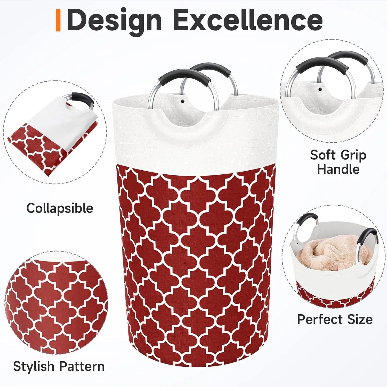 Foldable Canvas Laundry Basket with Handles
