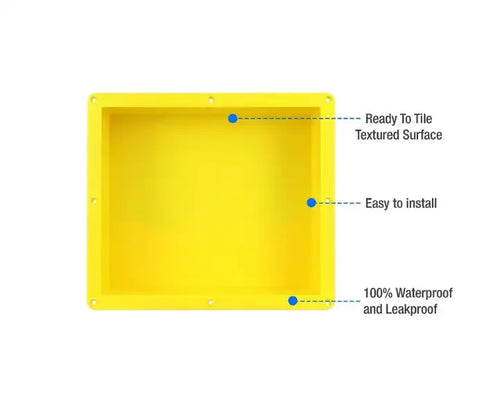 16 x 14 Recessed Shower Niche ABS Bathroom Wall Shelf Yellow