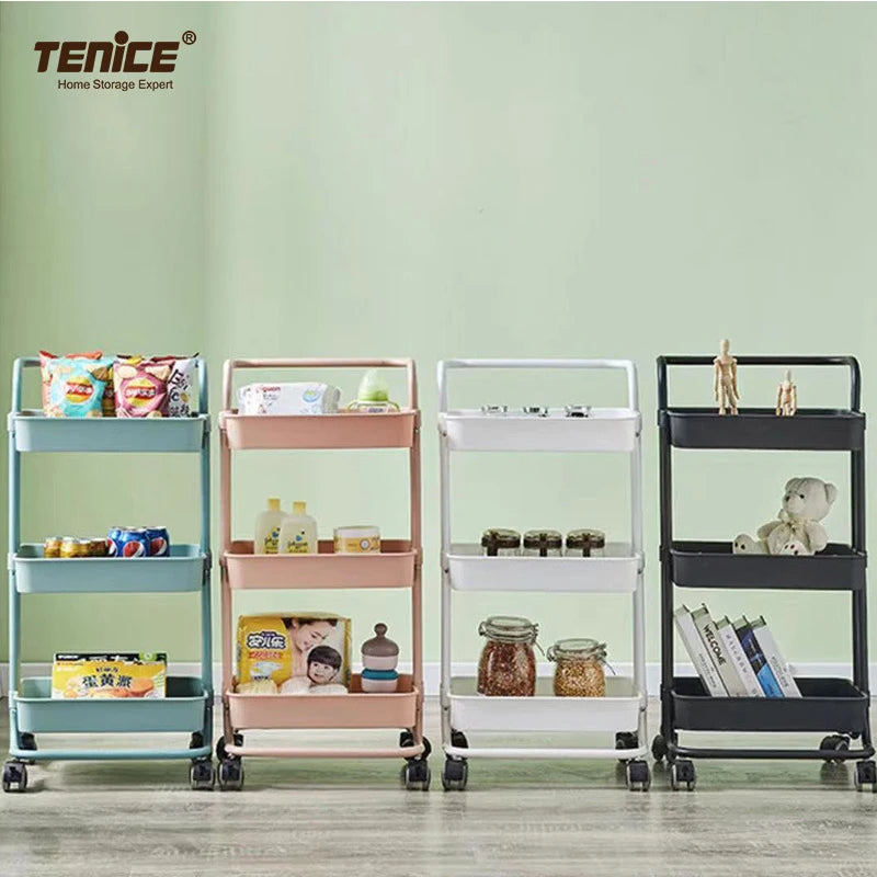 3-Tier Metal Rolling Utility Cart
