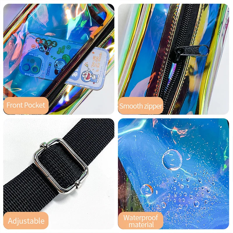 Holographic Clear Stadium Crossbody Bag - 2 Colors