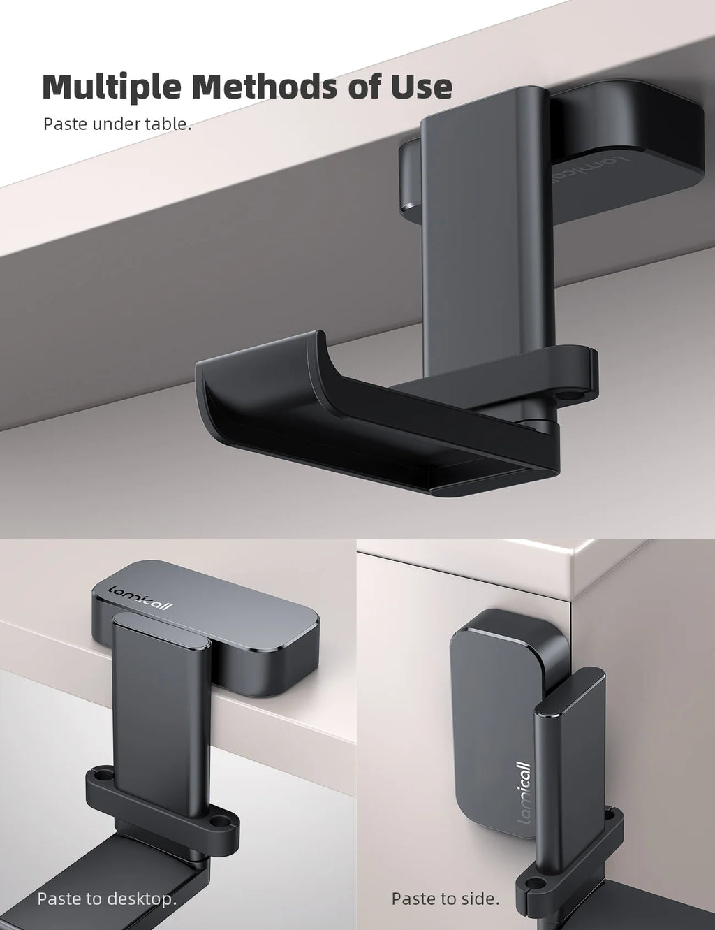 Lamicall DH01 360° Under Desk Headphone Hanger