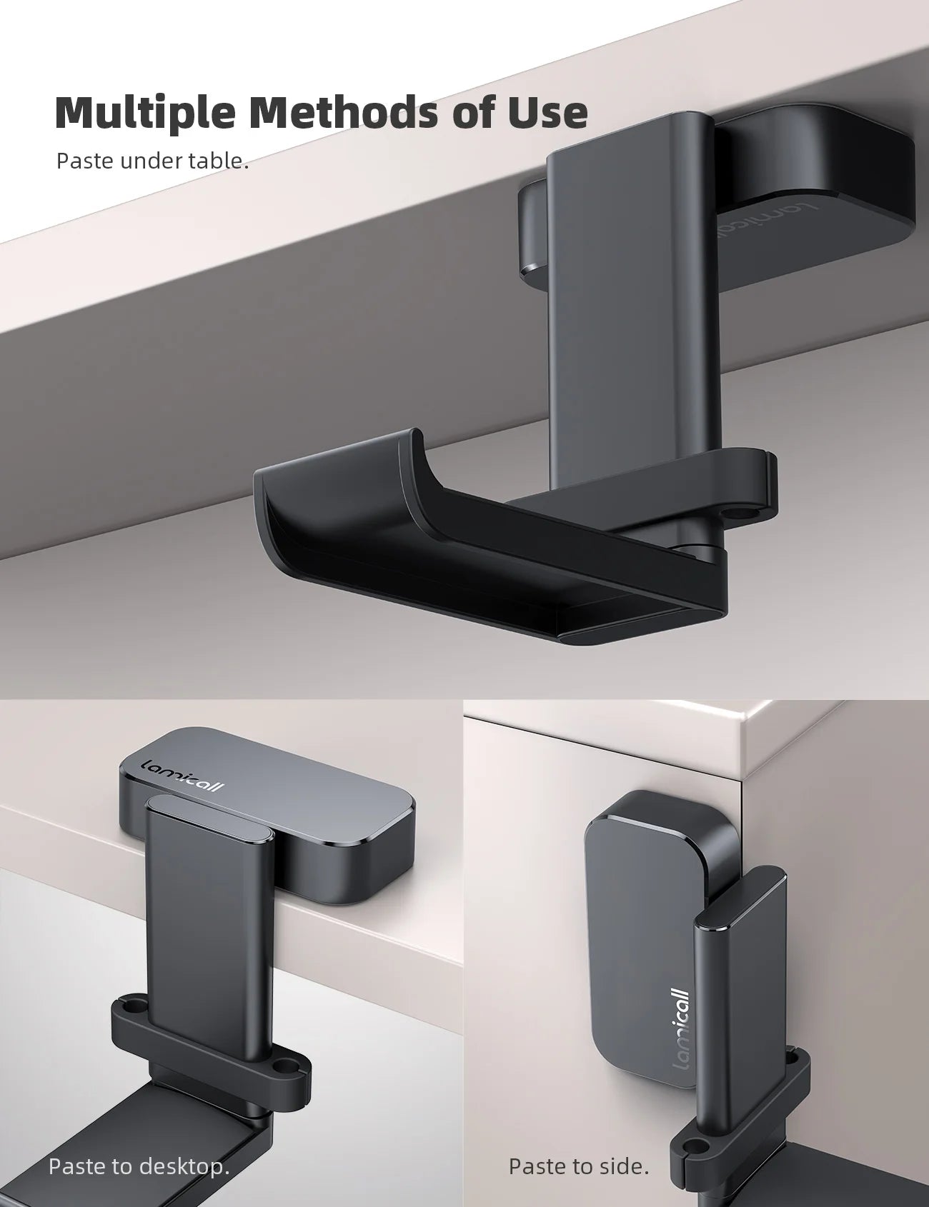 Lamicall DH01 360° Under Desk Headphone Hanger