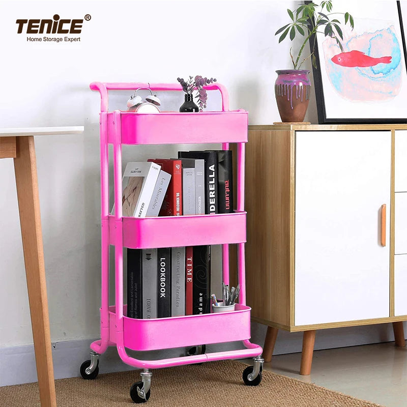 3-Tier Metal Rolling Utility Cart