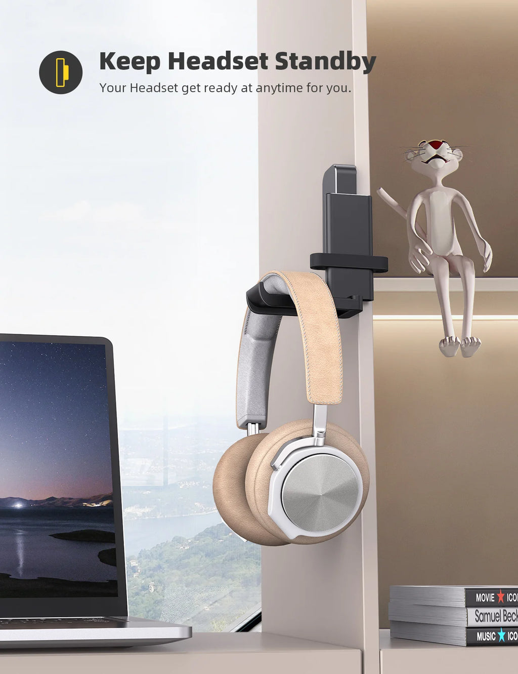 Lamicall DH01 360° Under Desk Headphone Hanger