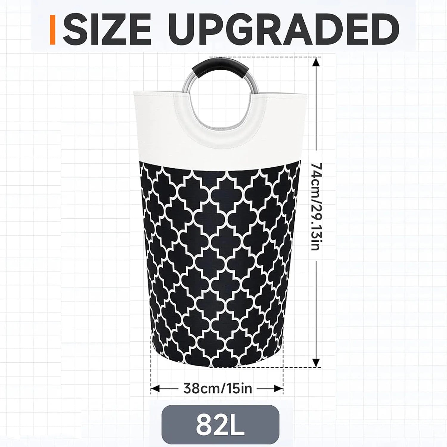 Foldable Canvas Laundry Basket with Handles