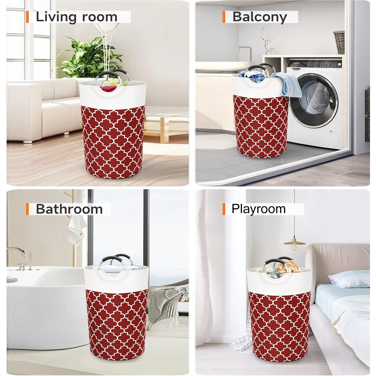Foldable Canvas Laundry Basket with Handles