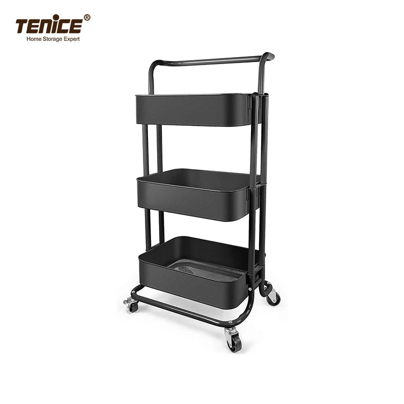 3-Tier Metal Rolling Utility Cart