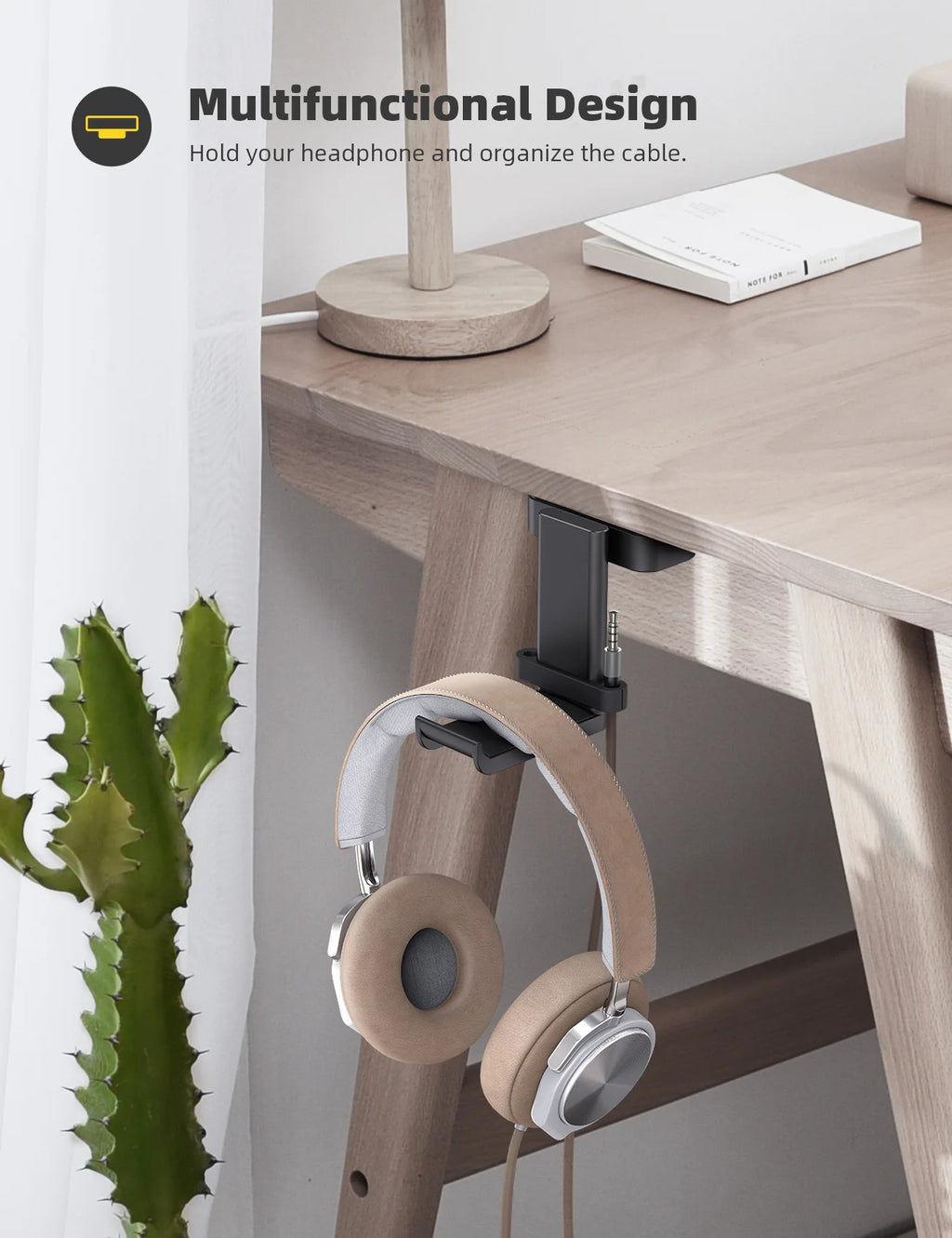 Lamicall DH01 360° Under Desk Headphone Hanger