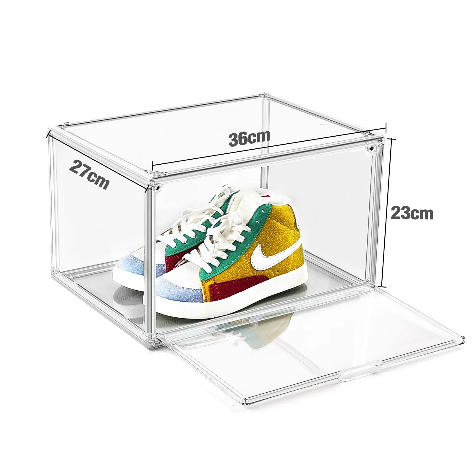 4-Pack Clear Stackable Side-Door Shoe Storage Boxes