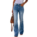 Women's Light Blue Wide Leg Flare Jeans