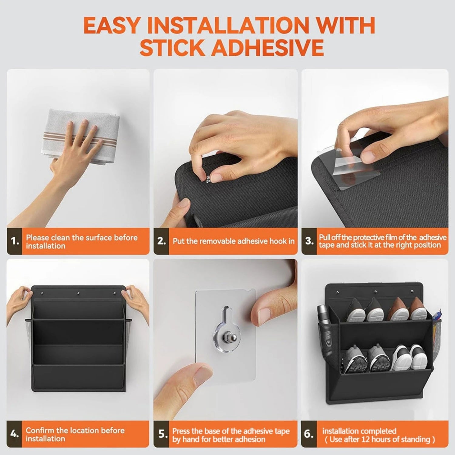 Canvas Wall-Mounted Shoe Organizer