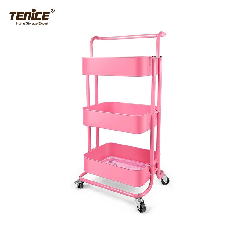 3-Tier Metal Rolling Utility Cart