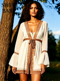Bohemian White Lace Chiffon Tunic