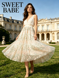 Floral High Waist Flowy Midi Skirt