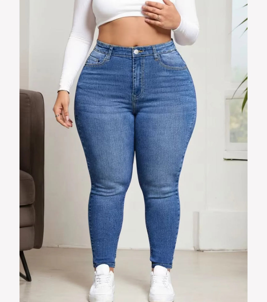 Women's Plus Size Blue Skinny Jeans 0XL-4XL