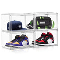 4-Pack Clear Stackable Side-Door Shoe Storage Boxes