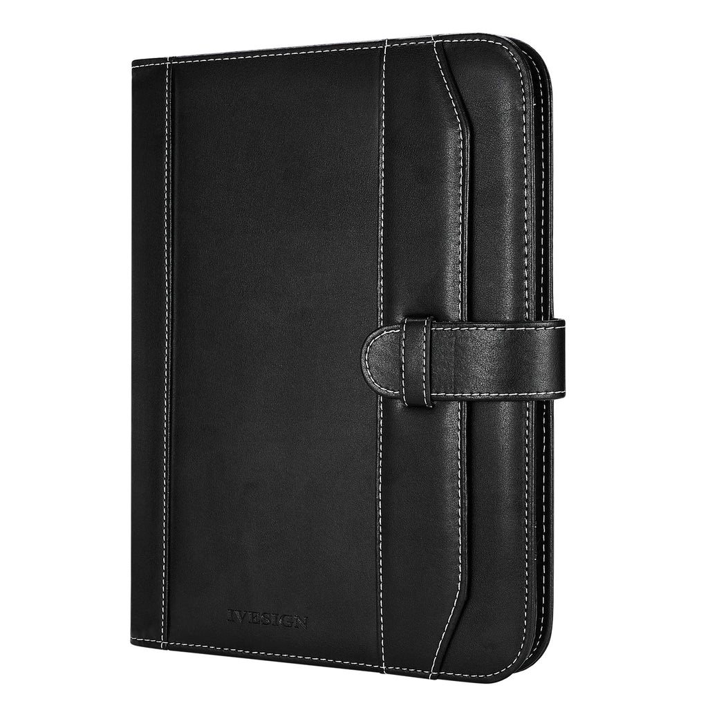 Black Faux Leather Padfolio Portfolio Resume Document Organizer