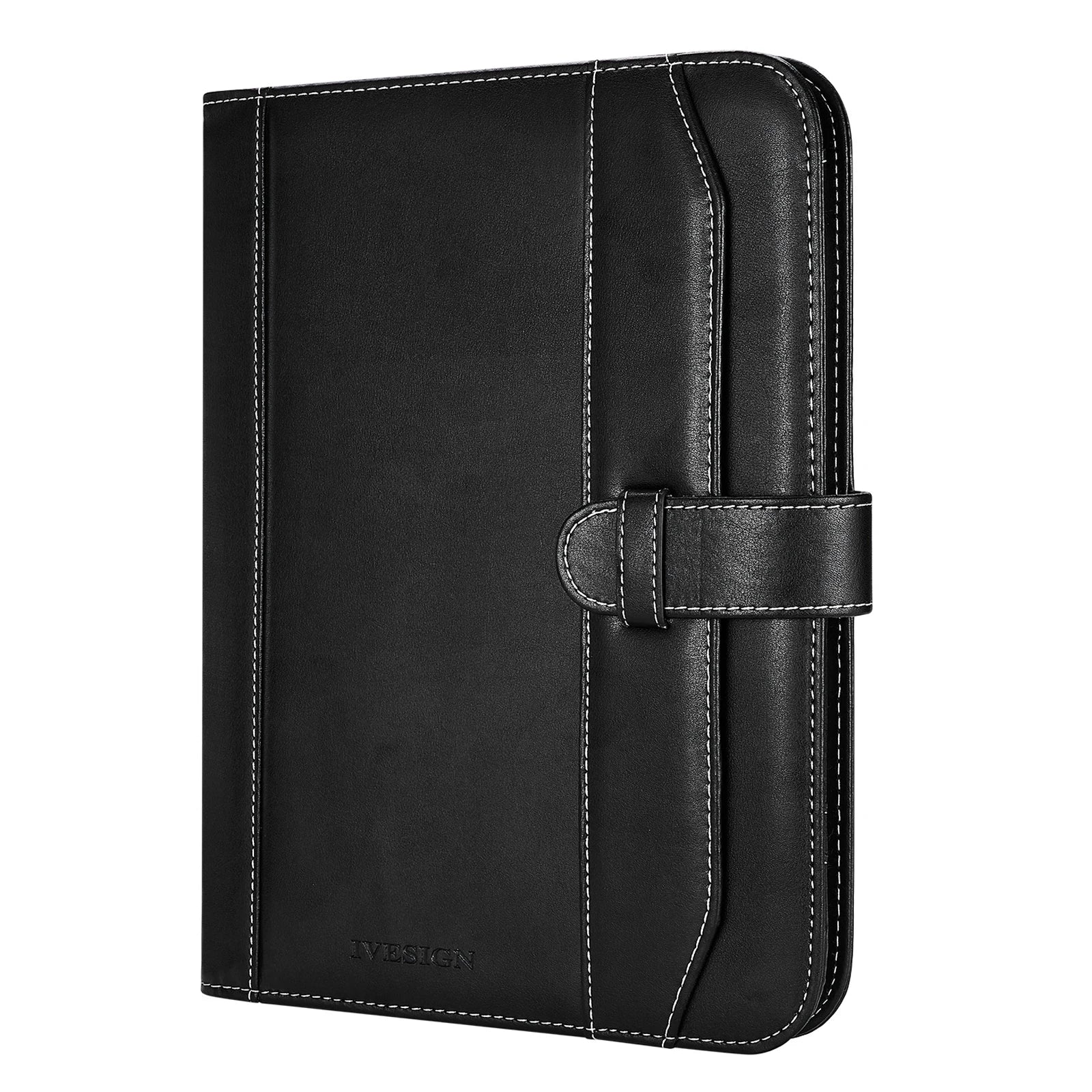 Black Faux Leather Padfolio Portfolio Resume Document Organizer