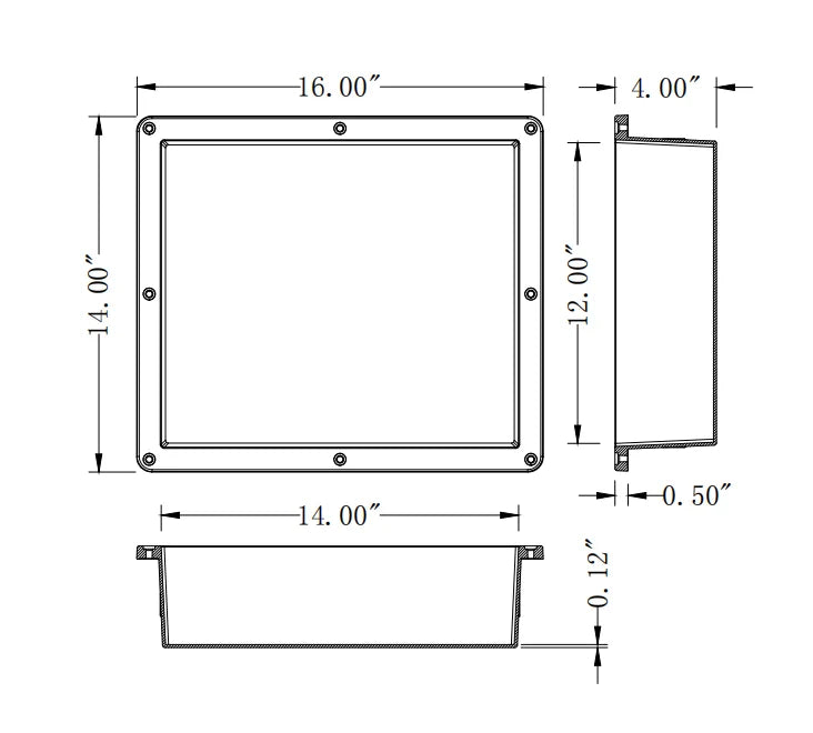 16 x 14 Recessed Shower Niche ABS Bathroom Wall Shelf Yellow