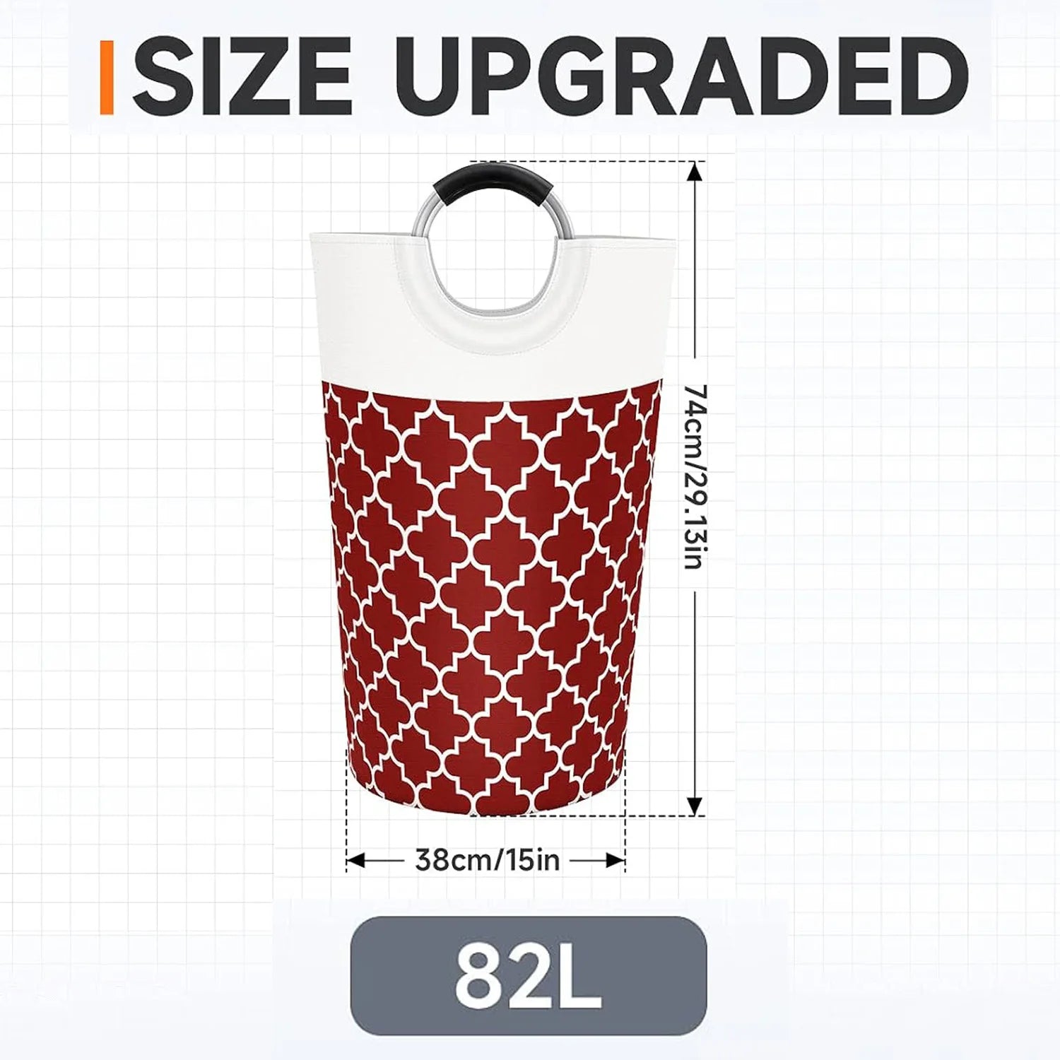 Foldable Canvas Laundry Basket with Handles