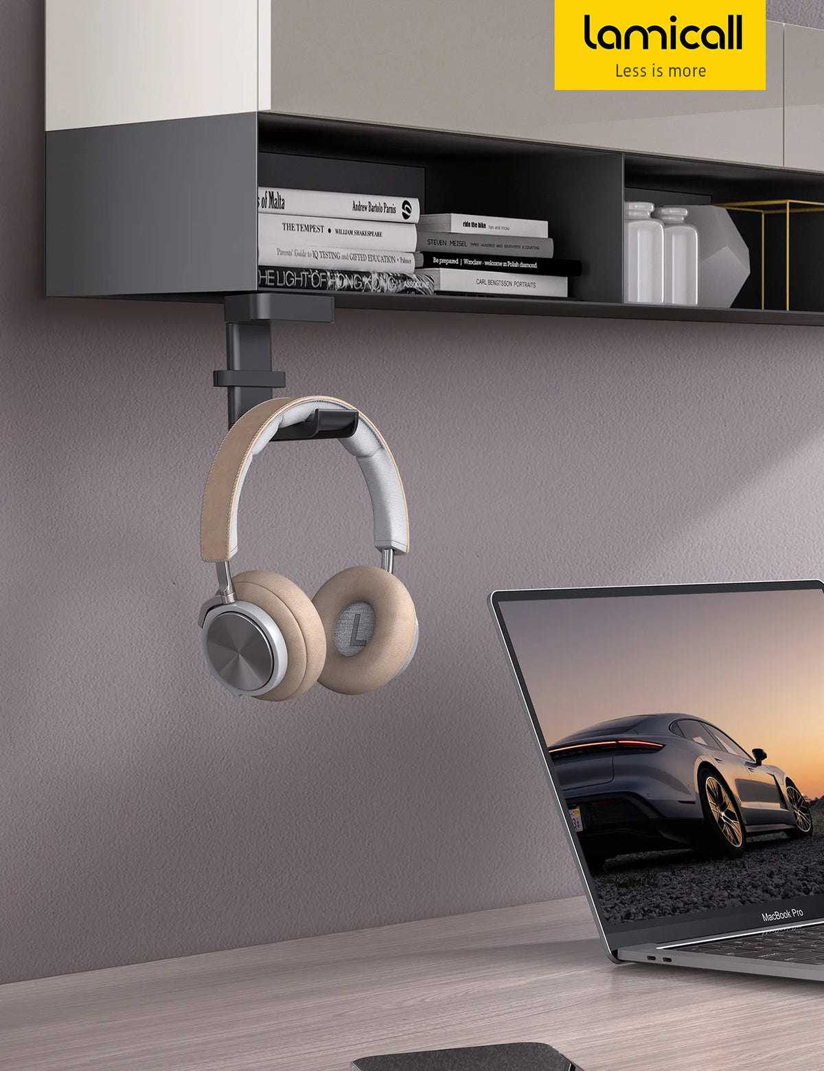 Lamicall DH01 360° Under Desk Headphone Hanger