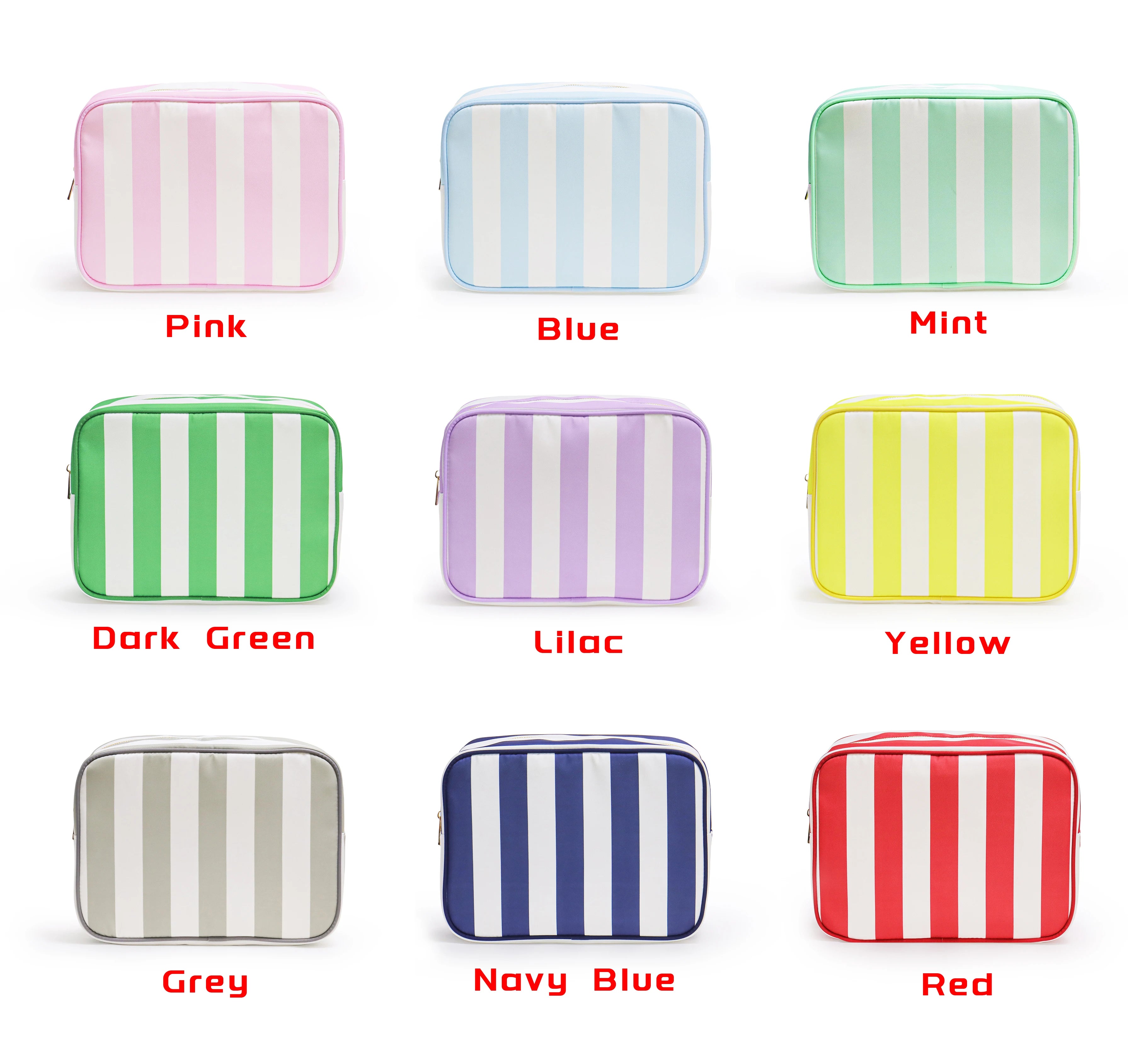 Large Striped Travel Toiletry Organizer Bag
