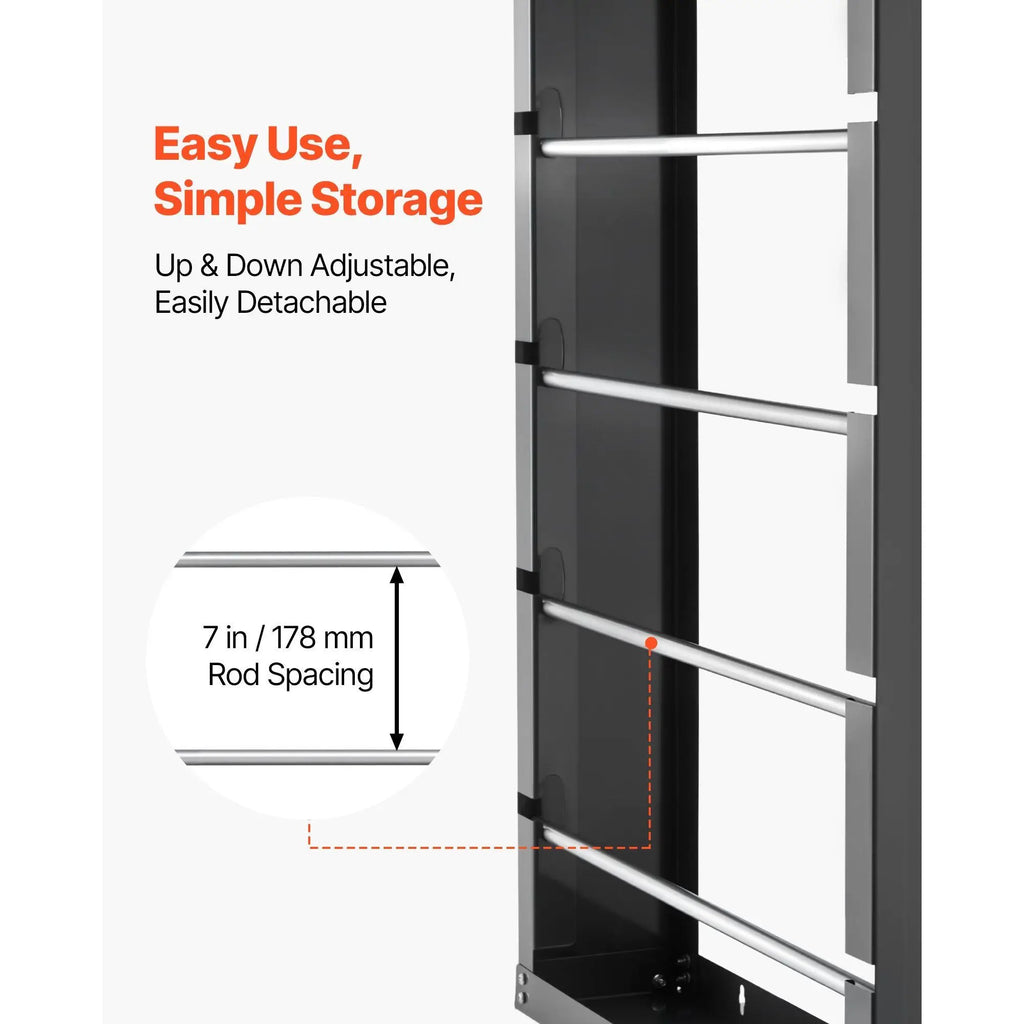 Wall-Mounted 4-Rod Adjustable Spool Storage Rack