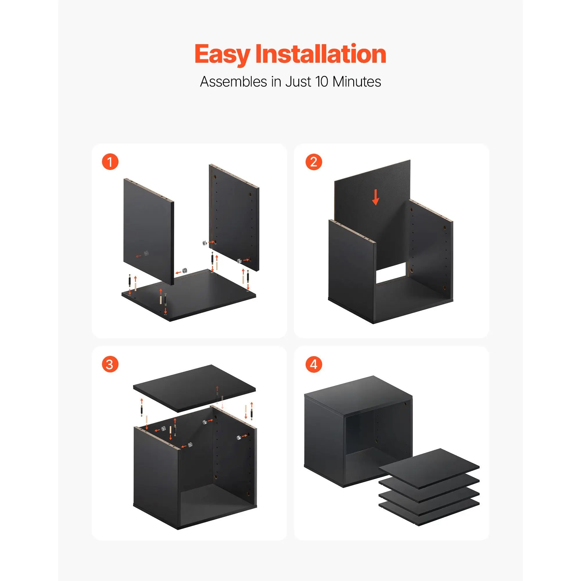 5 Compartment Wood Mailbox Sorter Office Literature File Organizer Black