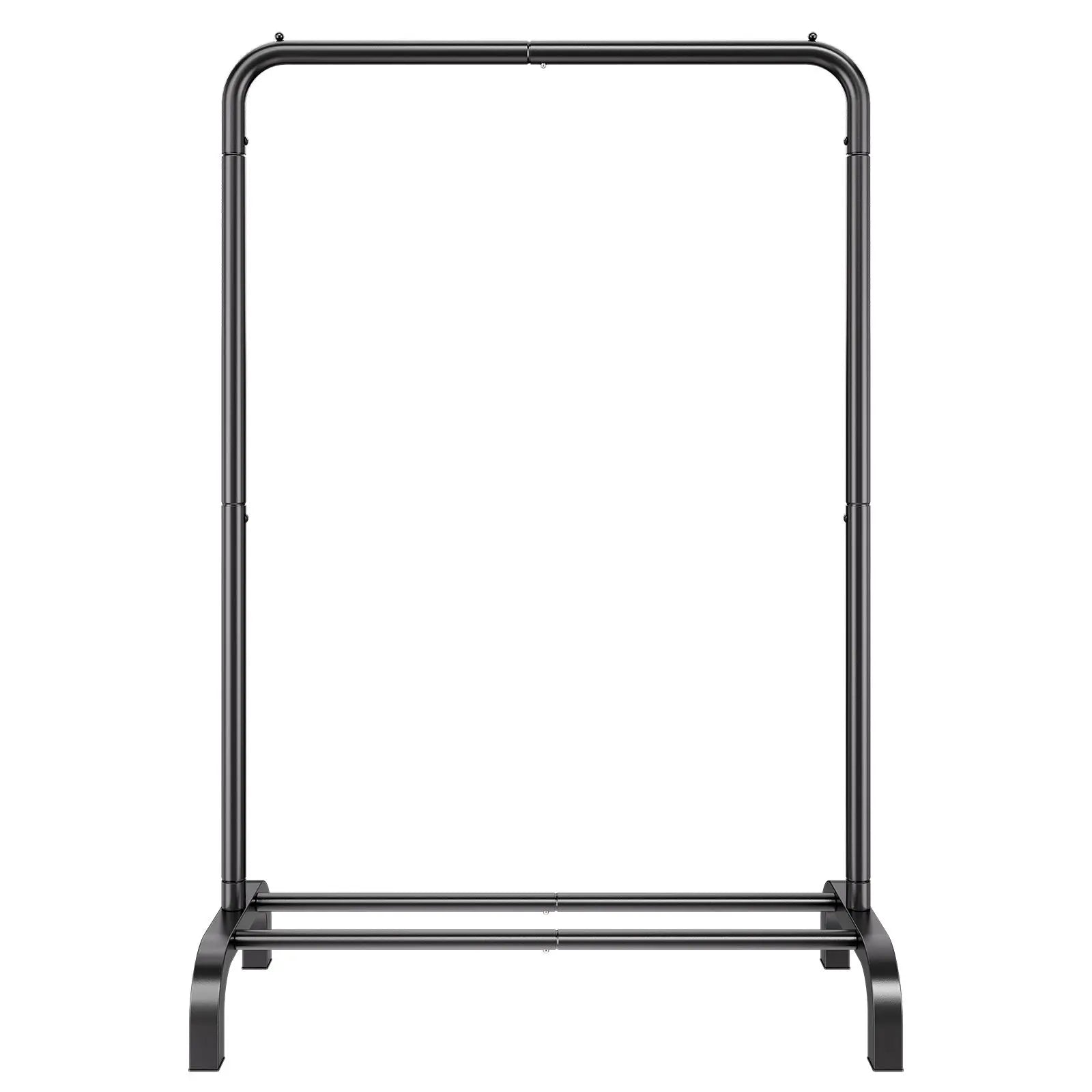 Heavy Duty Garment Rack Clothing Hanging Rod Bottom Storage Black