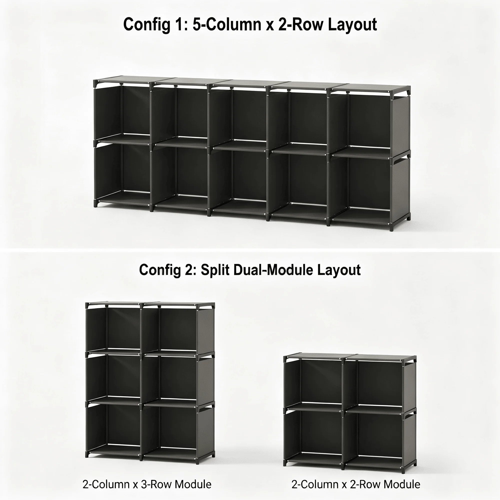 10 Cube Modular Storage Organizer with Curtain Closet Wardrobe Shelves