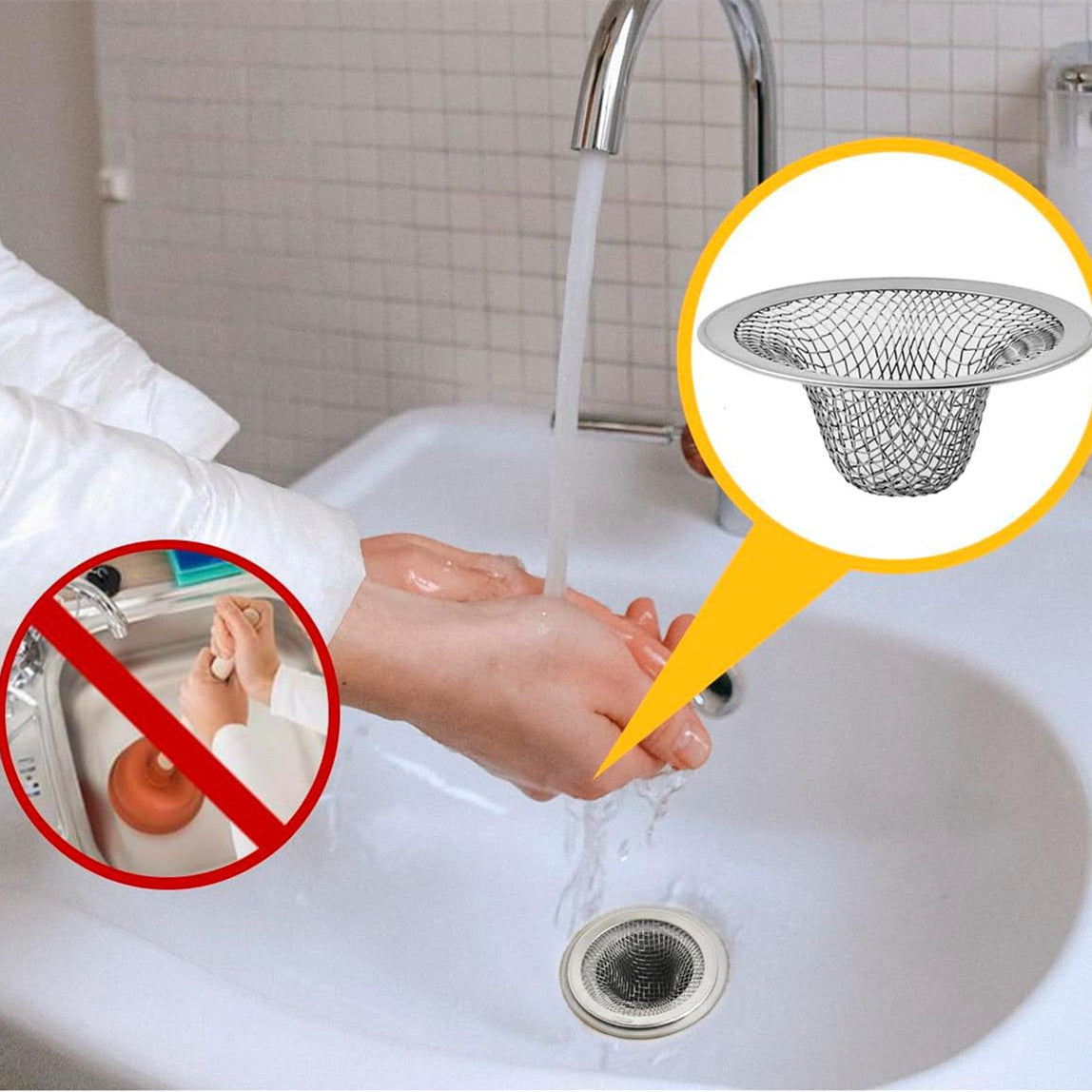 6-Pack Mesh Sink Drain Strainers