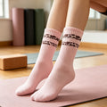 Leopard Stripe Women's Floor Socks, Black