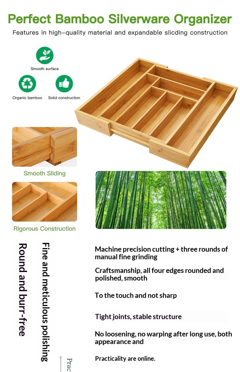 Expandable Bamboo Drawer Organizer product detail