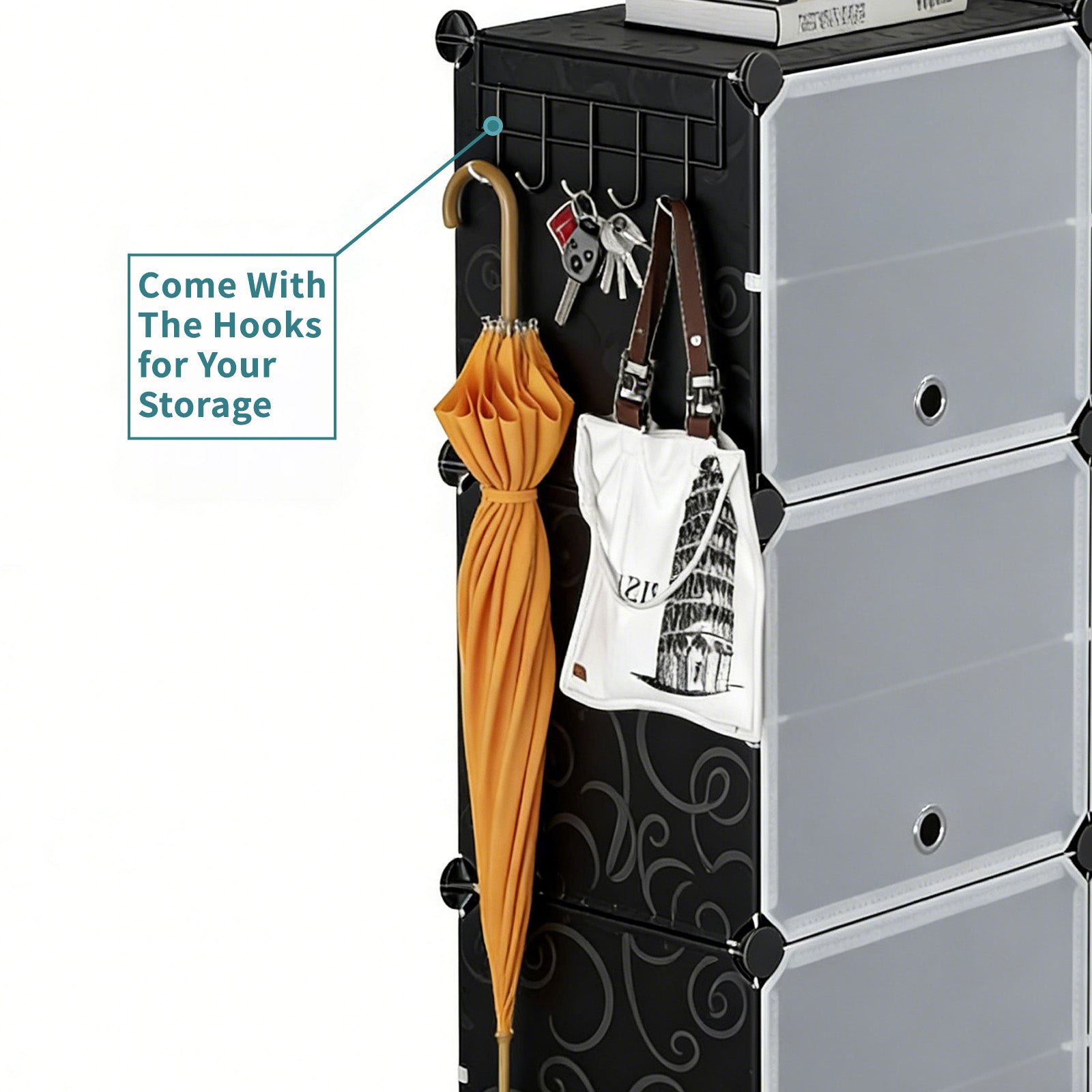 Shoe cabinet assembly and features