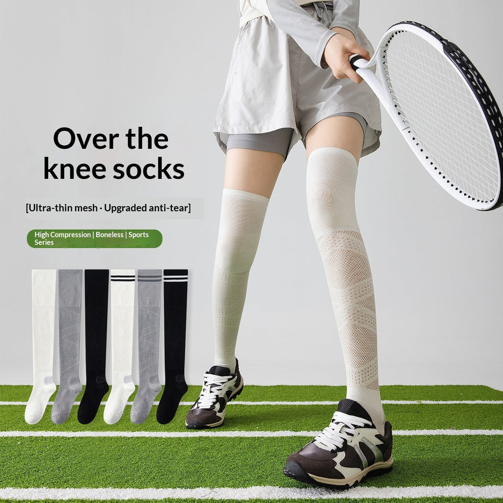 Low-Pressure Athletic Knee-High Socks, Black