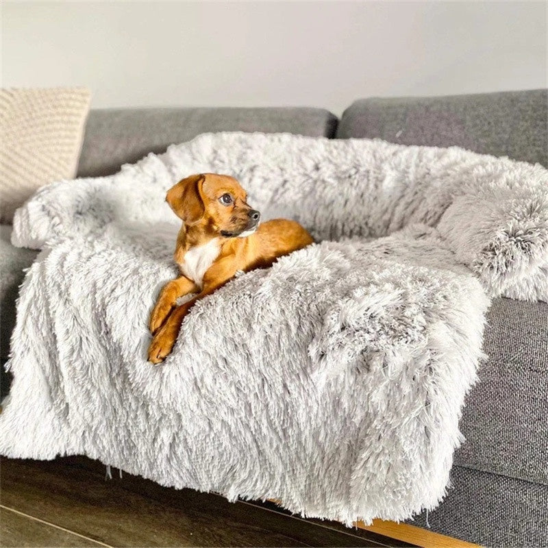 Light gray soft dog bed