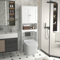 White over-the-toilet storage cabinet