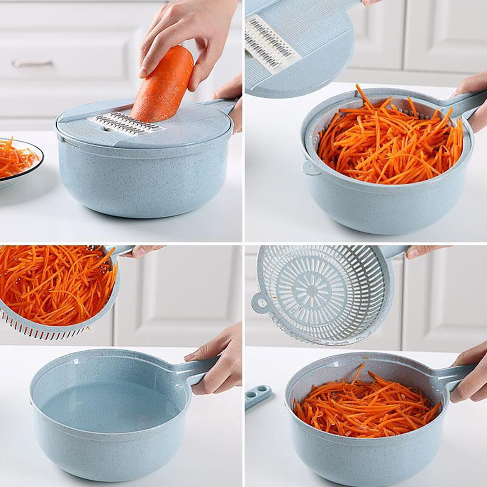 8-in-1 Mandoline Vegetable Slicer with Strainer product detail