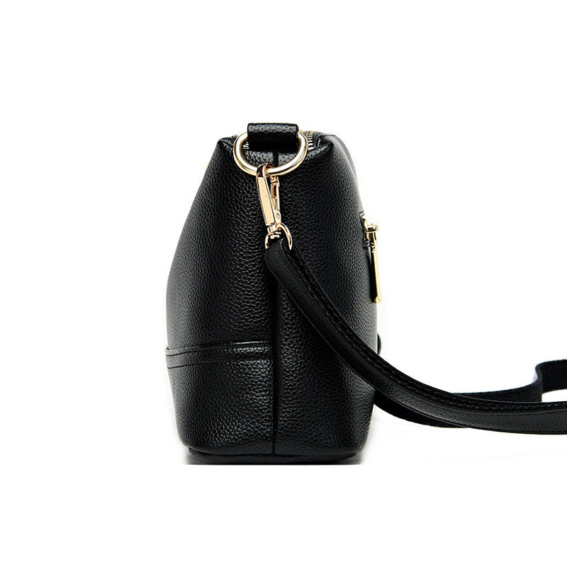Three-Pocket Mini Crossbody Bag for Women, Black product detail