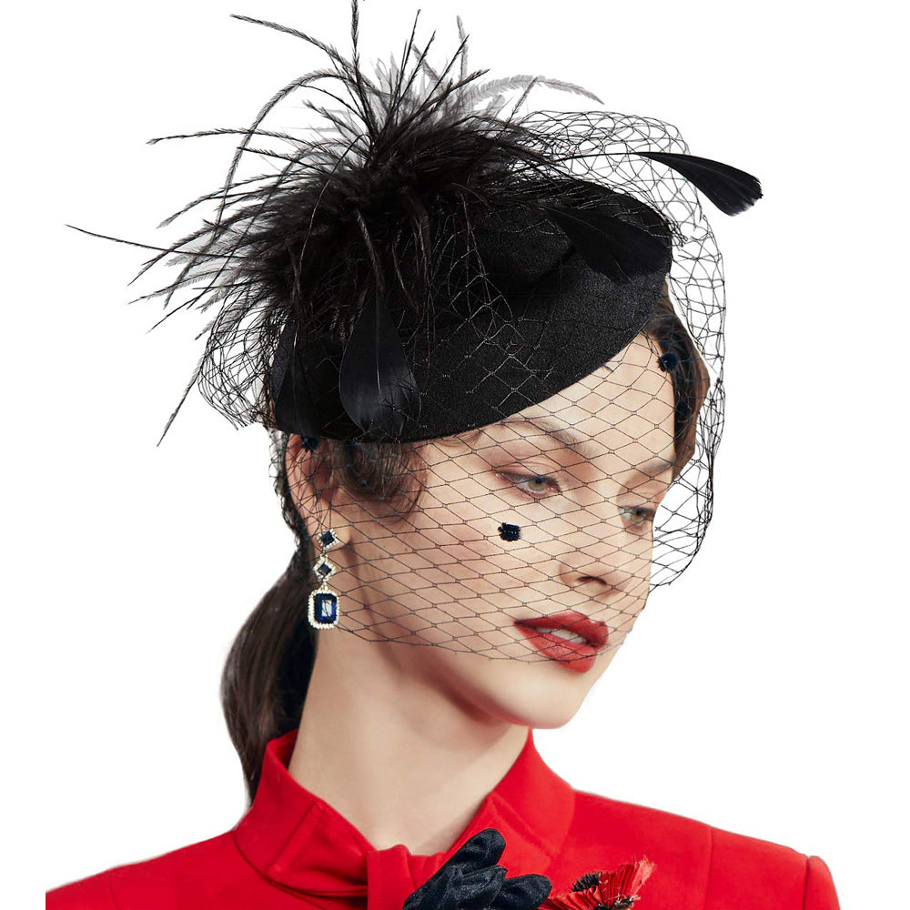 Women's Horse Racing Feather Hairband, Black product detail