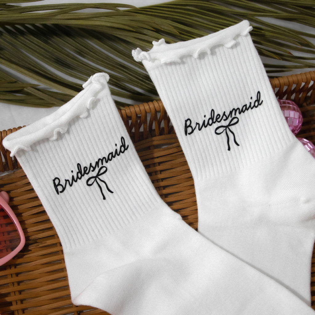 Lace-Trimmed Bride Mid-Calf Socks