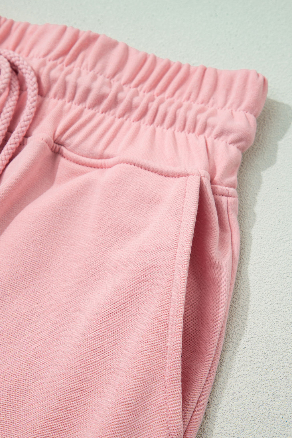 Parchment Solid Color Loose Tee Drawstring Wide Leg Pants 2pcs Outfit