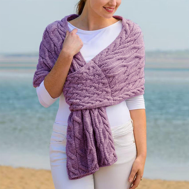 Women's Knitted Shawl Scarf, Gray, 160 cm product detail