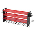 4-Layer Power Tool Organizer with 8 Drill Holders and Pegboards