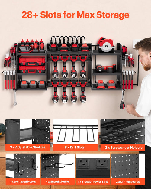 3-Layer Power Tool Organizer with Charging Station detail 2