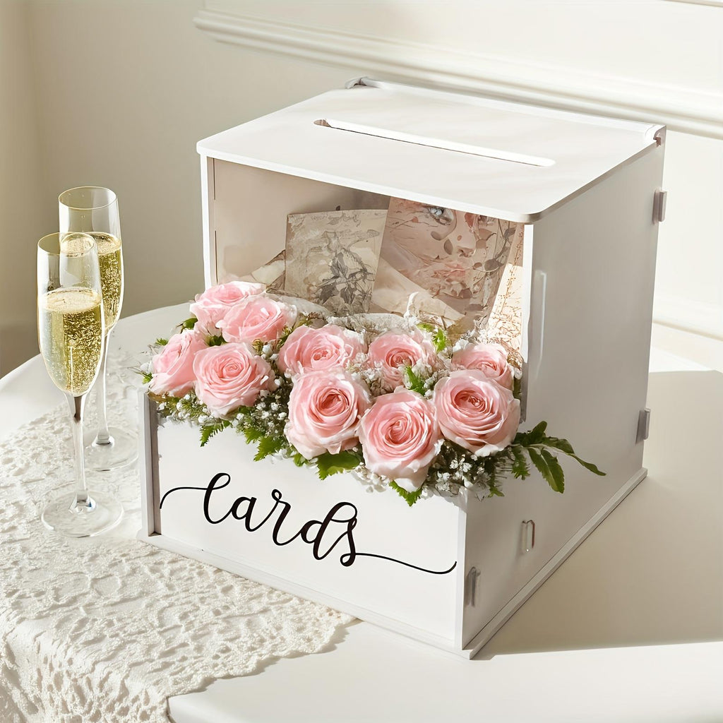 White Lockable Wedding Card Box product detail 2